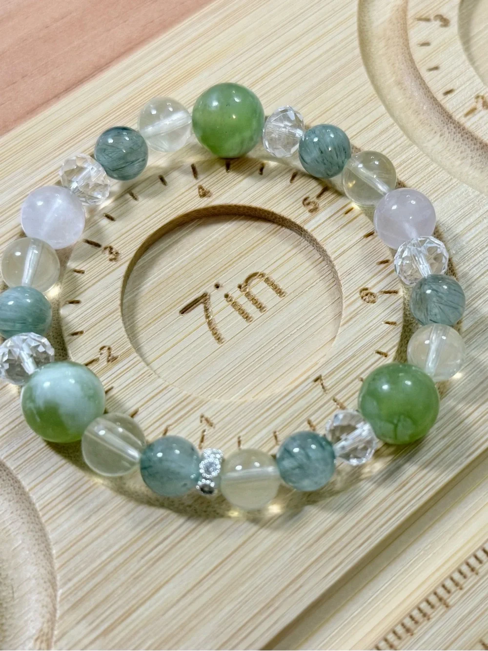 Natural Crystal Bracelet | Jade, Green Rutilated Quartz, Lemon Quartz